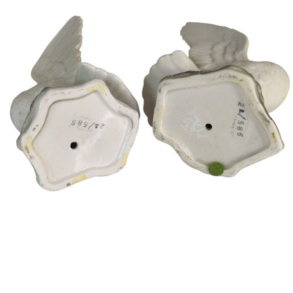 Vintage Porcelain Dove Figurines Pair Hand-Painted Decorative Birds Numbered - Picture 9 of 9
